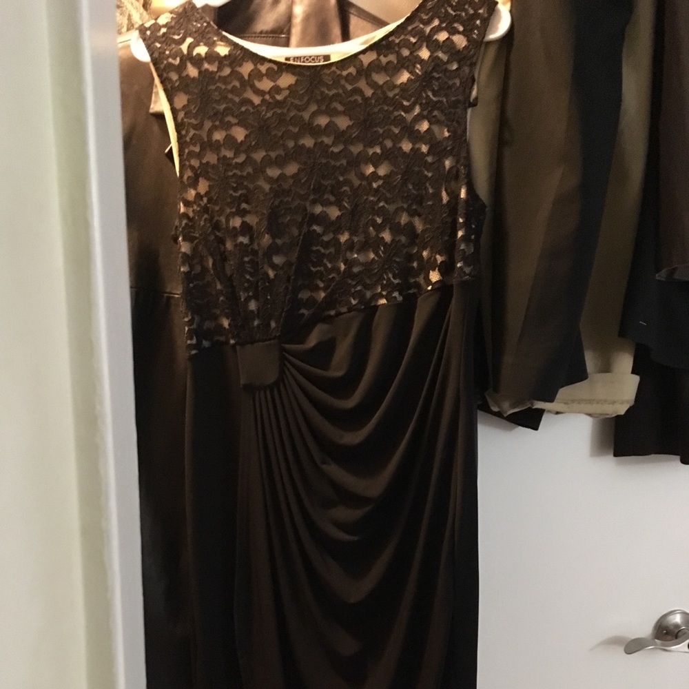 Formal black lace top dress